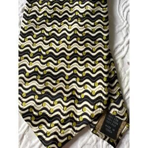 Mens pure silk Franco Di Napoli korea,‎ green cream black tie